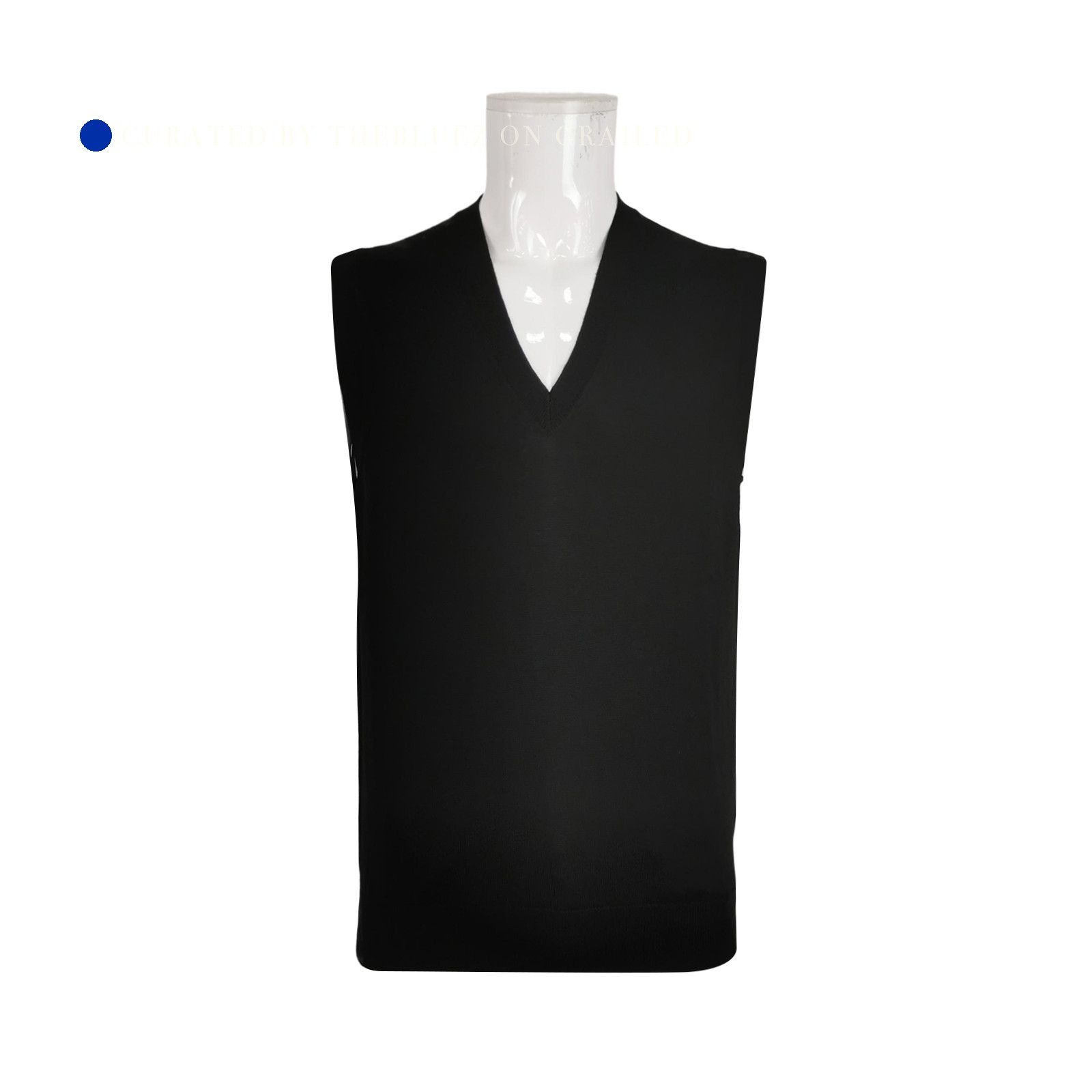 Prada Black Wool V-Neck Tank Top Size US M / EU 48-50 / 2 - 1 Thumbnail