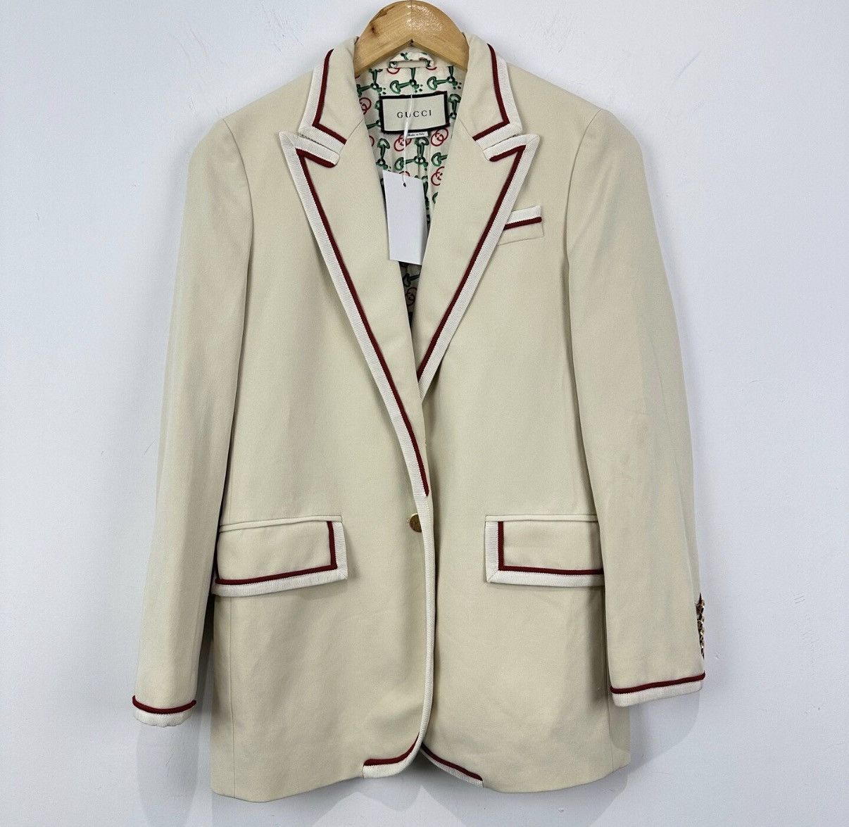 Gucci Gucci Blazer with Gold Buckle Printed Lining J42 Size M / US 6-8 / IT 42-44 - 1 Thumbnail
