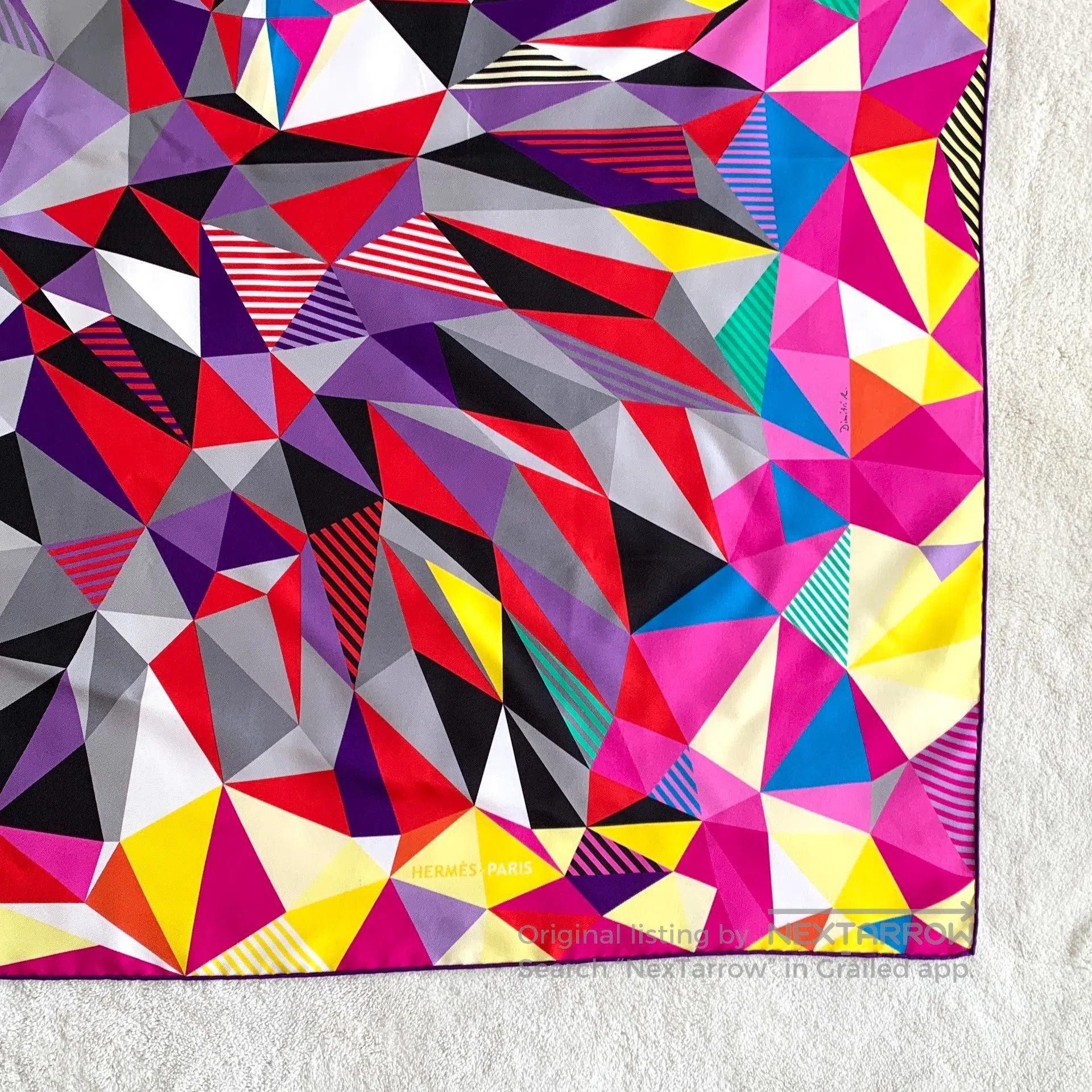 Hermes Hermes Colorful Diamond Cut Refraction Printed Silk Scarf| Size ONE SIZE - 5 Thumbnail