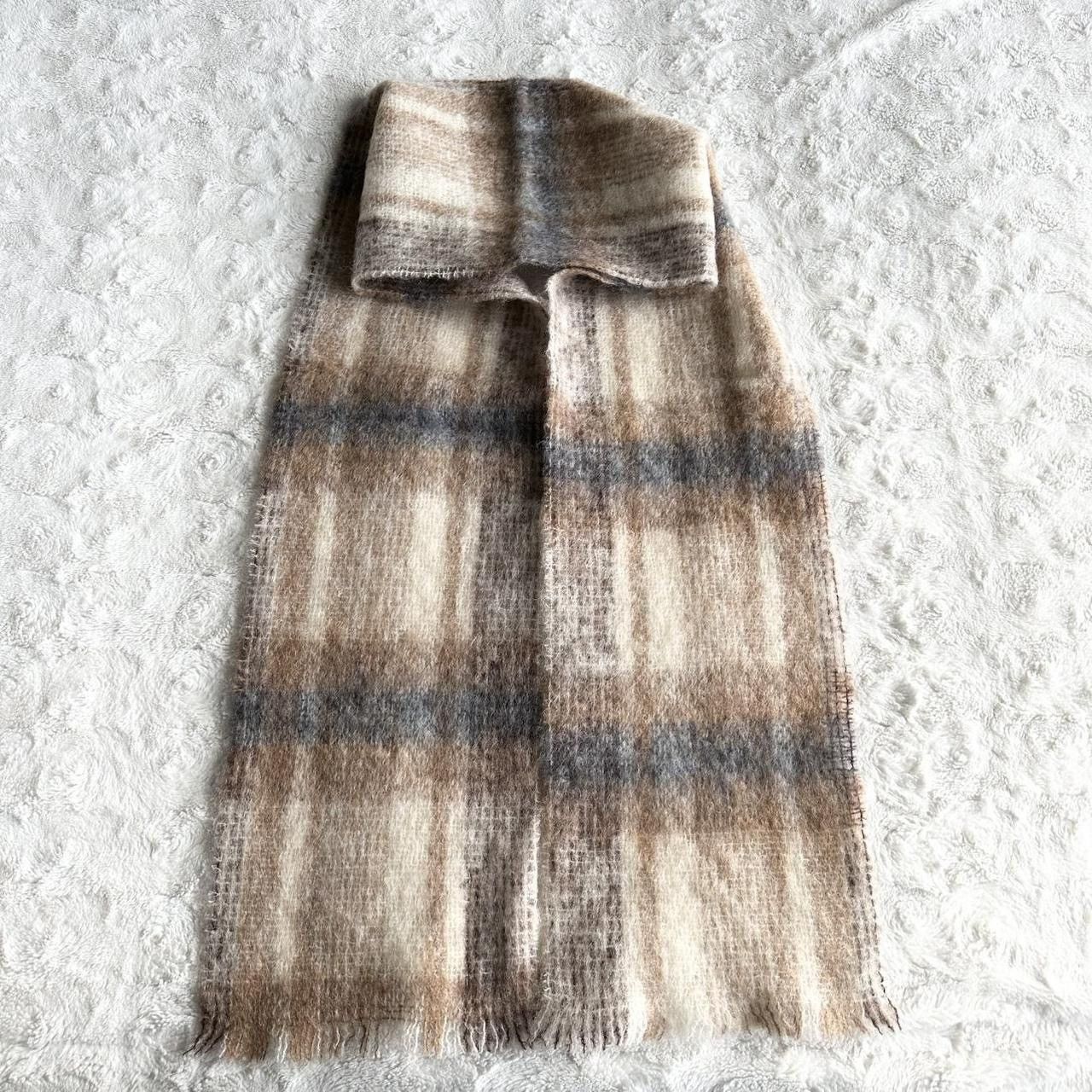 Other Donegal Design Scarf Beige Mohair Wool Plaid Irish Ireland Size ONE SIZE - 2 Thumbnail