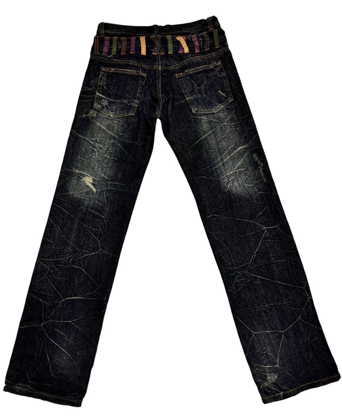 Japanese Brand ⚡️⚡️Distressed Japanese Nylaus Double Waist Jeans Size US 32 / EU 48 - 2 Thumbnail