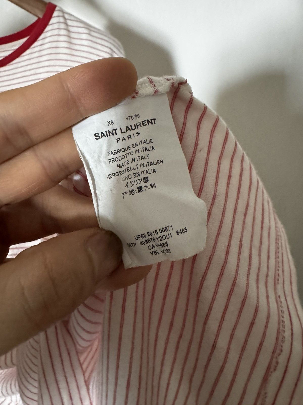 Saint Laurent Paris 2015 Hedi Slimane Oversize Stripe Tee Size US XS / EU 42 / 0 - 4 Thumbnail