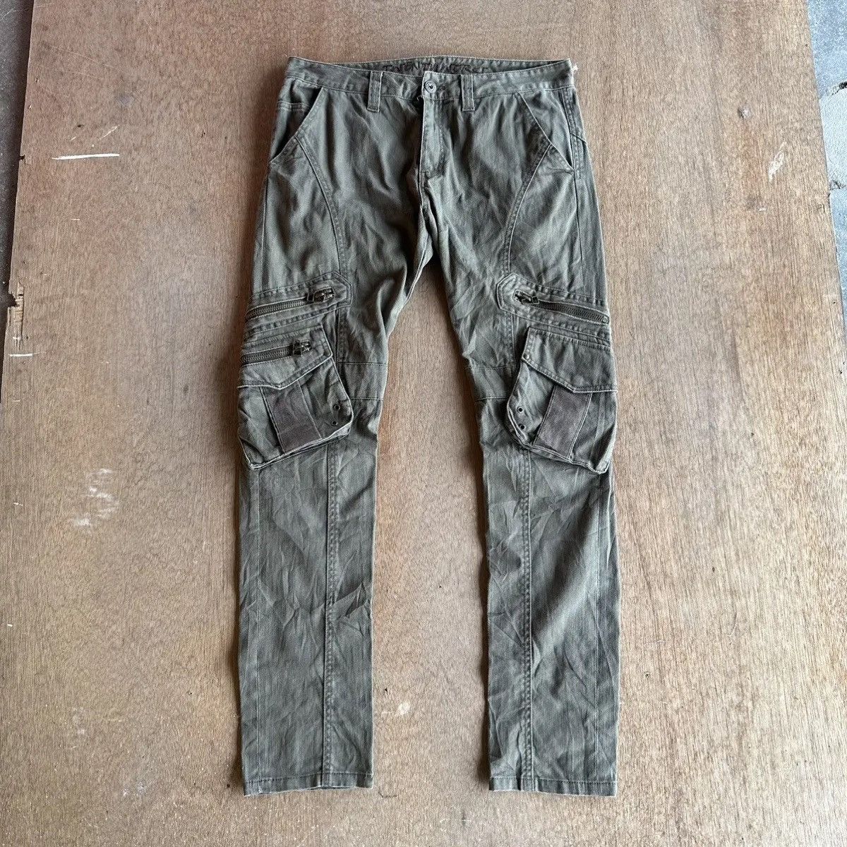 Japanese Brand SICKSS🔥W33 L31 TWENTY WORK TACTICAL CURVE BANANA LEGS CARGO Size US 33 - 3 Thumbnail