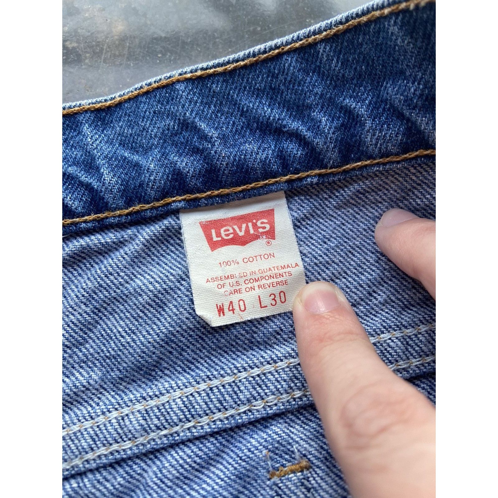 Levi's × Vintage Crazy Vintage Baggy Levis Orange Tab 505 Blue Jeans Size US 40 / EU 56 - 3 Thumbnail