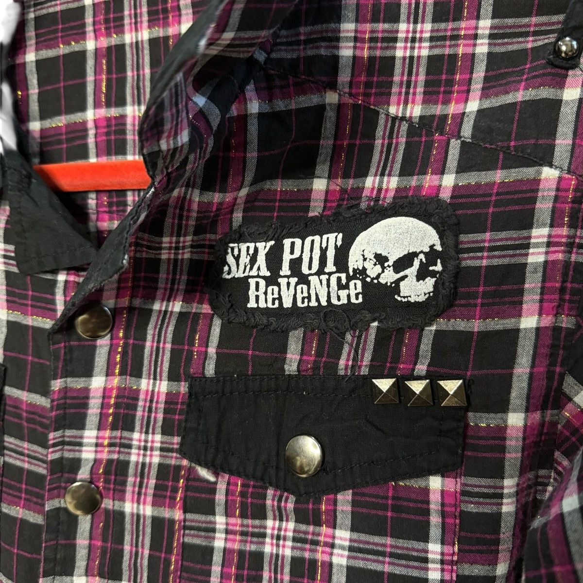 Sex Pot ReVeNGe Sex Pot Revenge Skull Patches Studded Punk Flannel Shirt Size US S / EU 44-46 / 1 - 6 Thumbnail