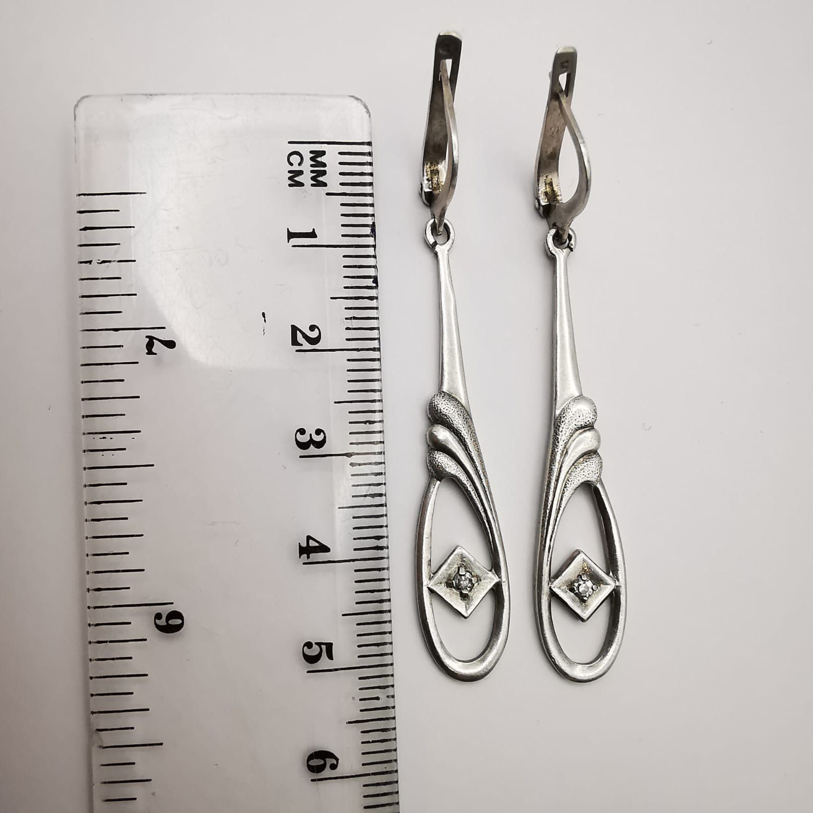 Vintage Vintage Women's Earrings, 875 Sterling Silver Star, Zircon Size ONE SIZE - 6 Thumbnail