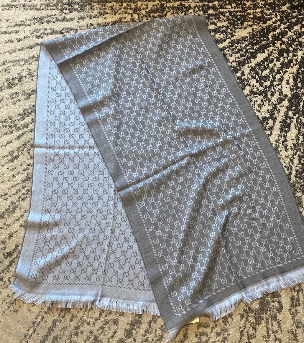 Gucci GG Logo 100% Wool Scarf