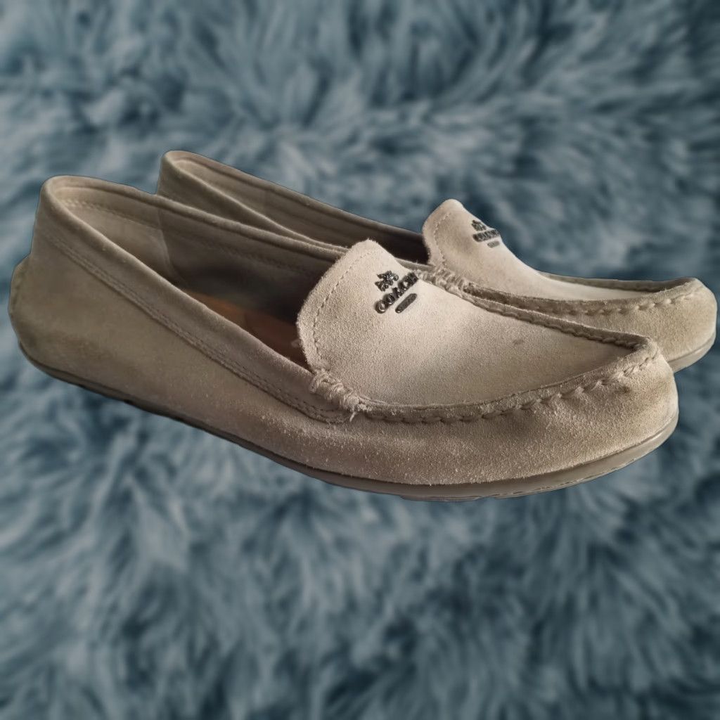 Coach Coach Mary Lock Up Driver Loafer Slip On Round Toe Suede Leather Gray Size 8.5 B Womens Casual Size US 9 / IT 39 - 1 Thumbnail
