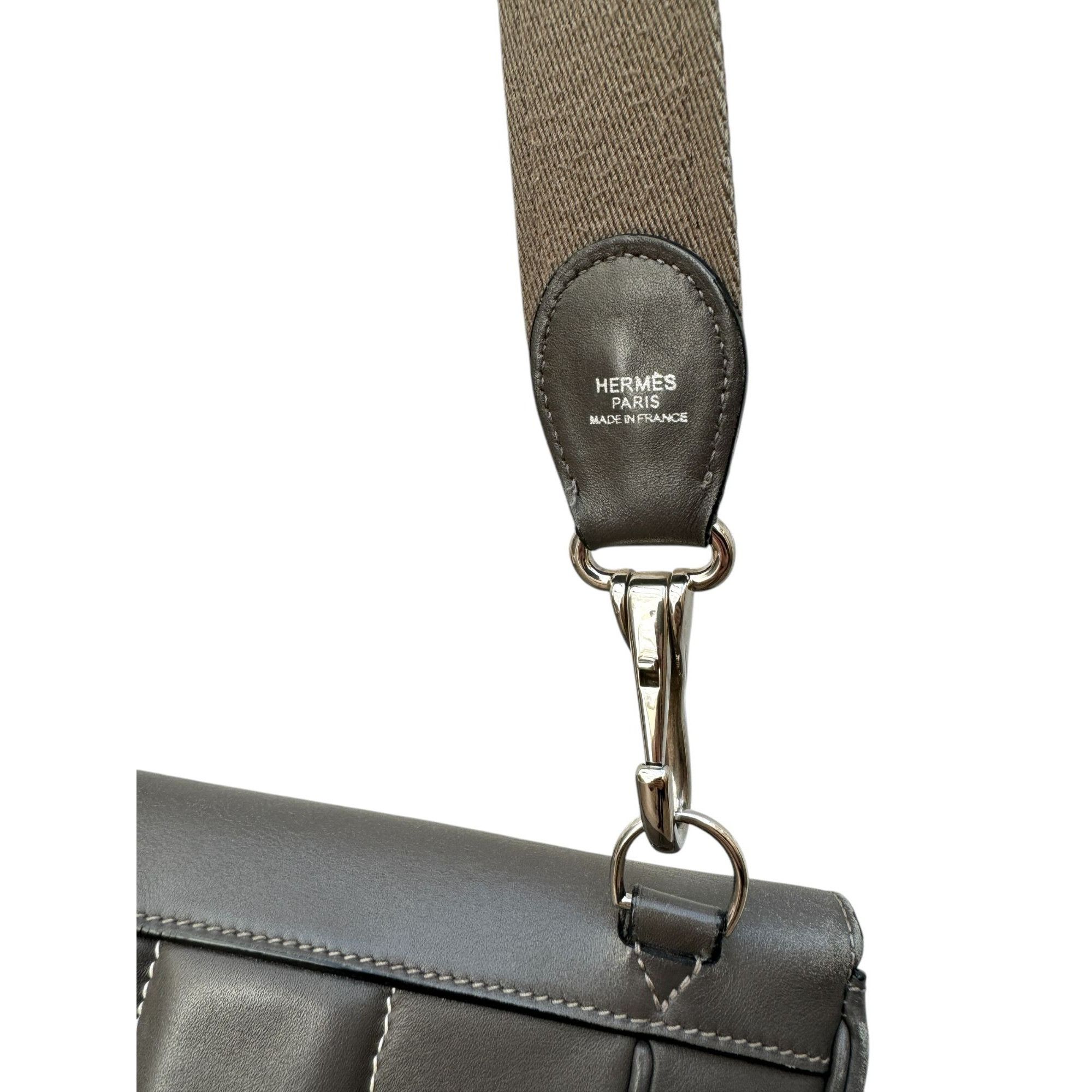 Hermes Berline Elephant Grey Leather Bag Size ONE SIZE - 8 Thumbnail