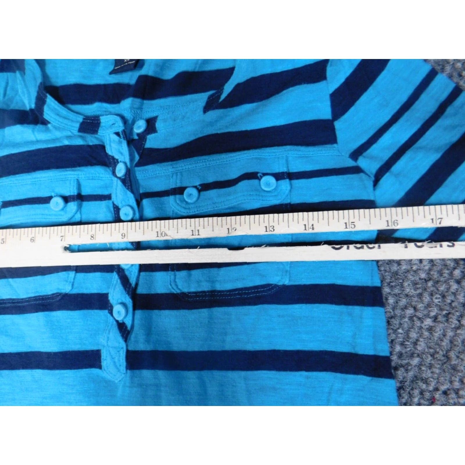 Lucky Brand Lucky Brand top Blouse XS Women Regular Blue Stripe Crew Neck Long Sleeve Pullover Casual Cotton Modal Down Basic Classic Stretch Size XS / US 0-2 / IT 36-38 - 5 Thumbnail