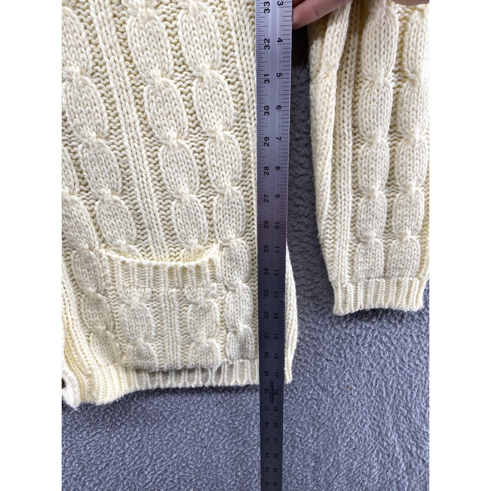 Vintage VINTAGE Hand Full Cardigan Sweater Womens 42 Yellow 100% Virgin Acrylic Size 42 Size M / US 6-8 / IT 42-44 - 6 Thumbnail