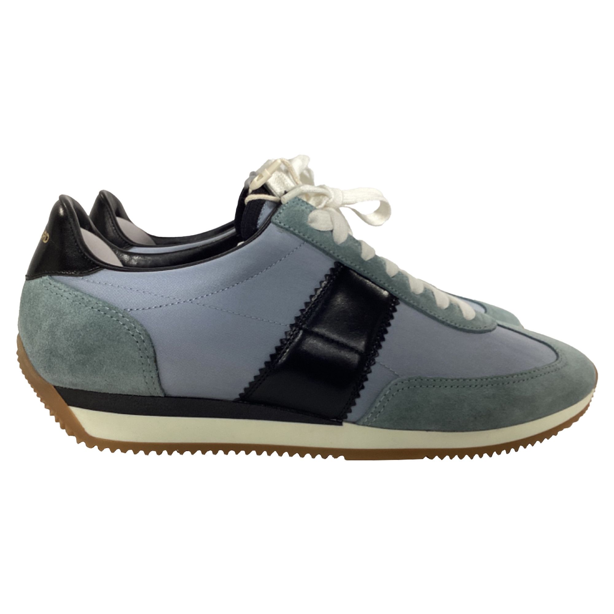 Tom Ford Tom Ford Lace-Up Low-Top Sneakers in Blue and Black Suede Size US 6.5 / EU 39-40 - 1 Thumbnail