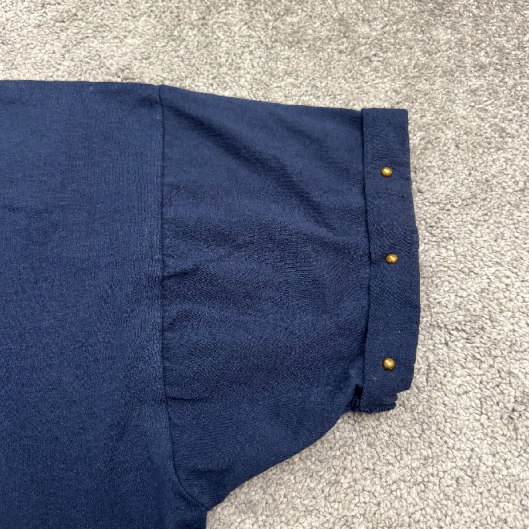Vintage VINTAGE PCB Navy Blue Short Sleeve Crew Neck T-Shirt Womens Large 90s Nautical Retro Studded Graphic Top Size L / US 10 / IT 46 - 4 Thumbnail