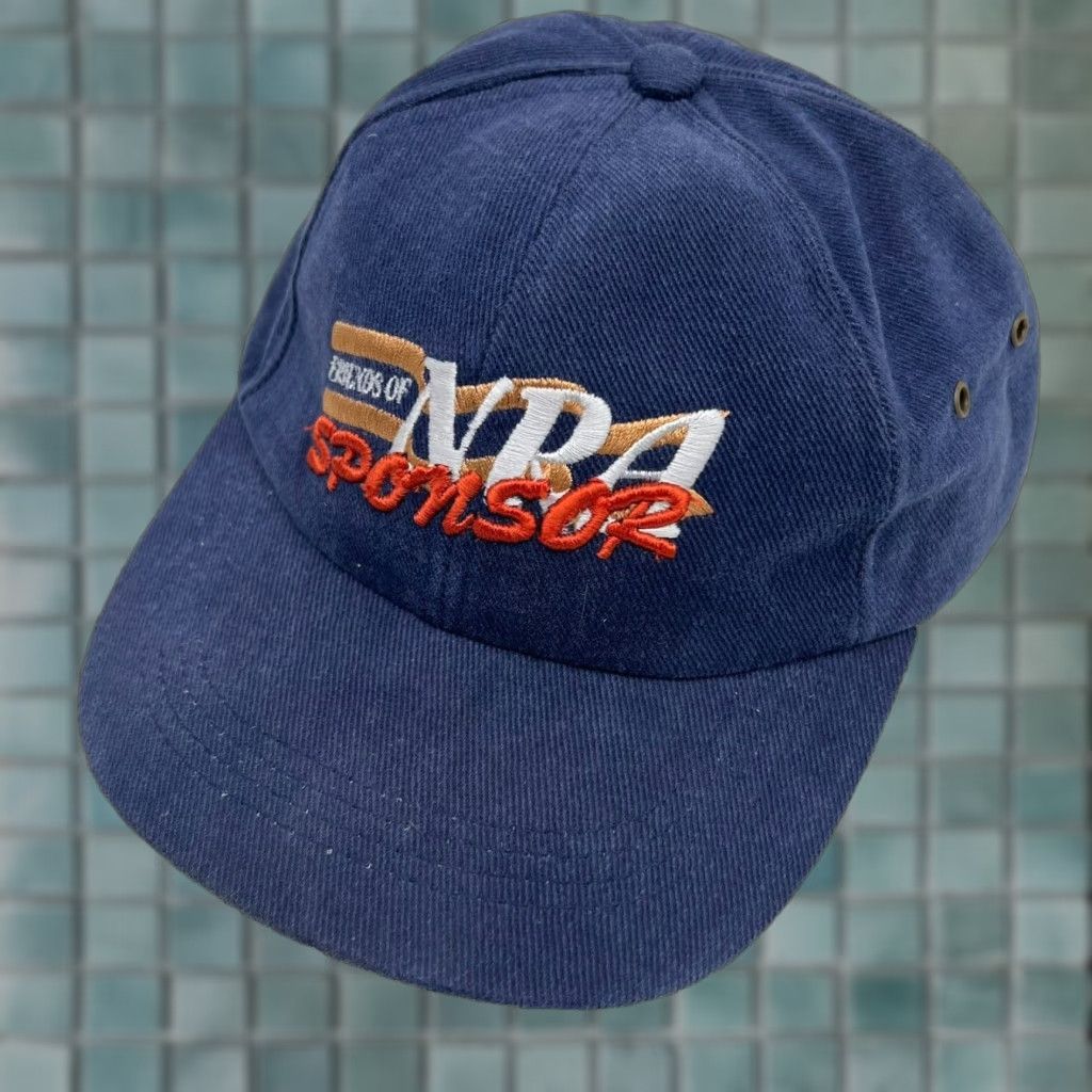Vintage NRA Friends of Sponsor Trucker Cap Blue Adjustable Baseball Cap Men USA Outdoor Hunting Size ONE SIZE - 1 Thumbnail