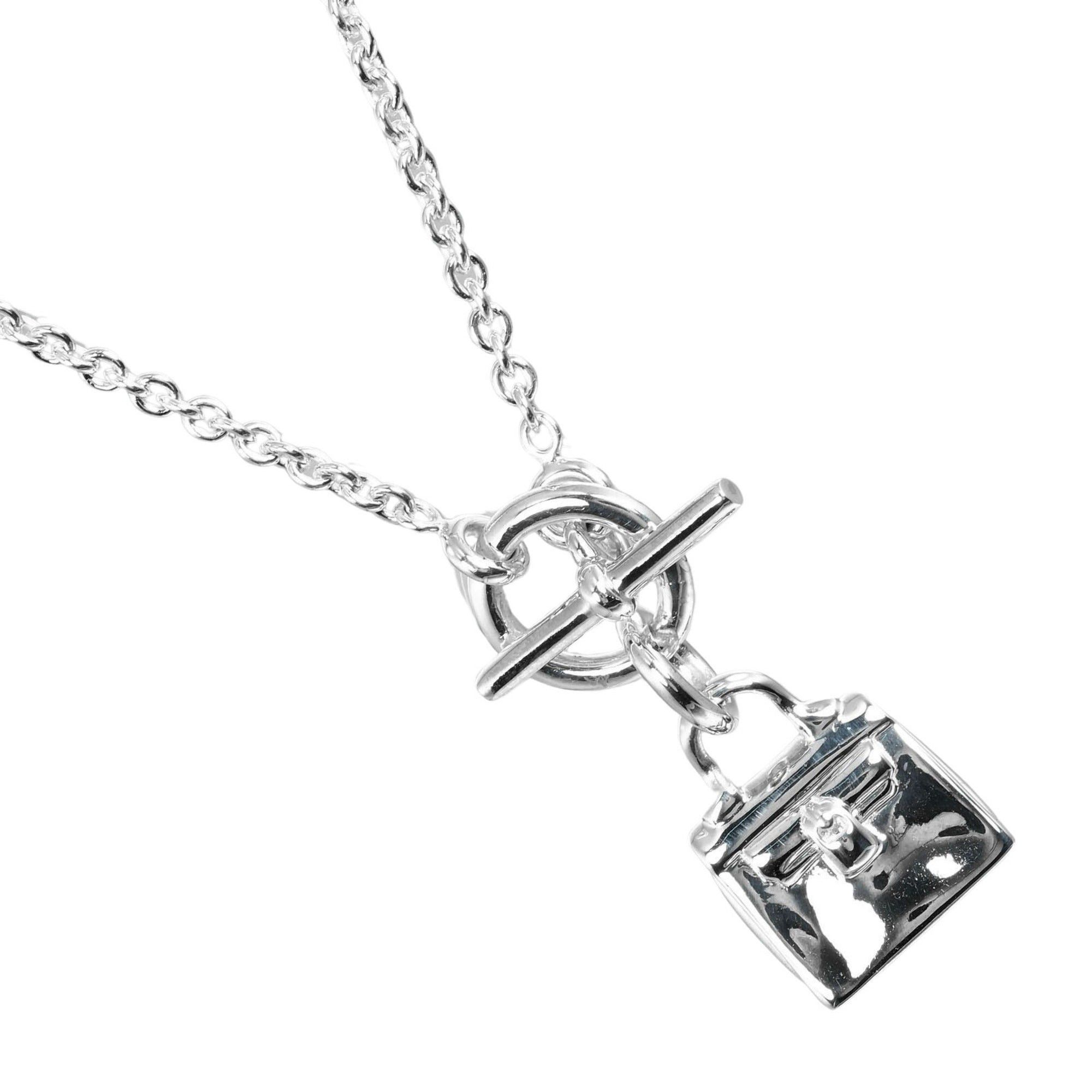 image of Hermes Amulet Kelly Necklace Silver 925 Approx. 12.3G T121724514, Women's