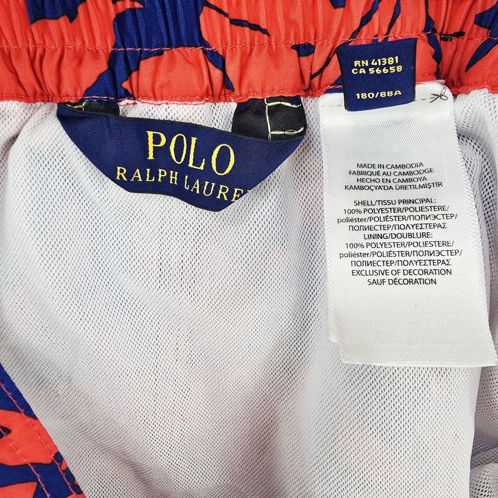 Polo Ralph Lauren Polo Ralph Lauren Swim Trunks Mens Large Red Floral Safari Size US 33 - 7 Thumbnail
