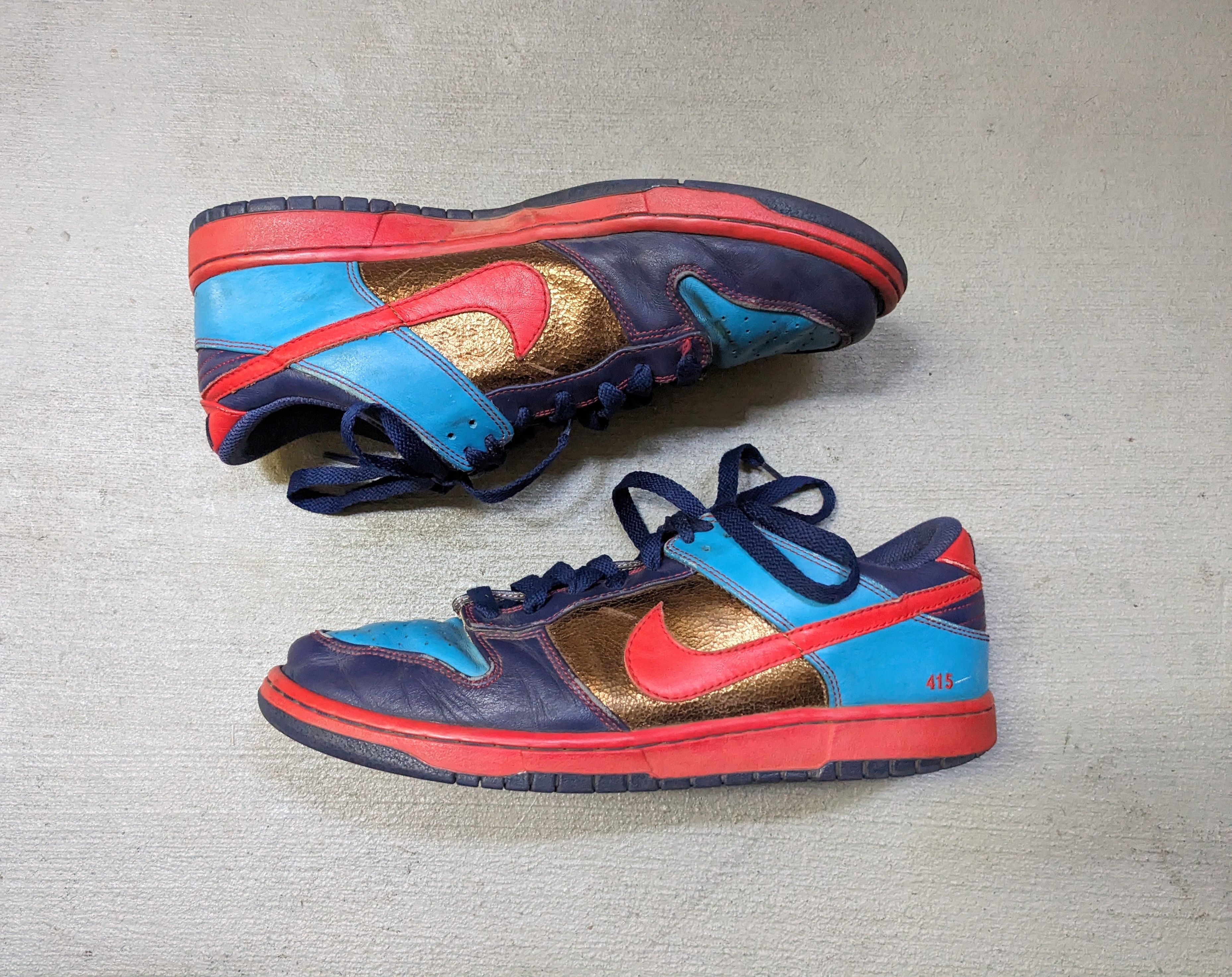 Nike Vintage Nike Dunk Low Purple Blue Red Size 11 Leather Y2K Size US 8.5 / EU 41-42 - 1 Thumbnail