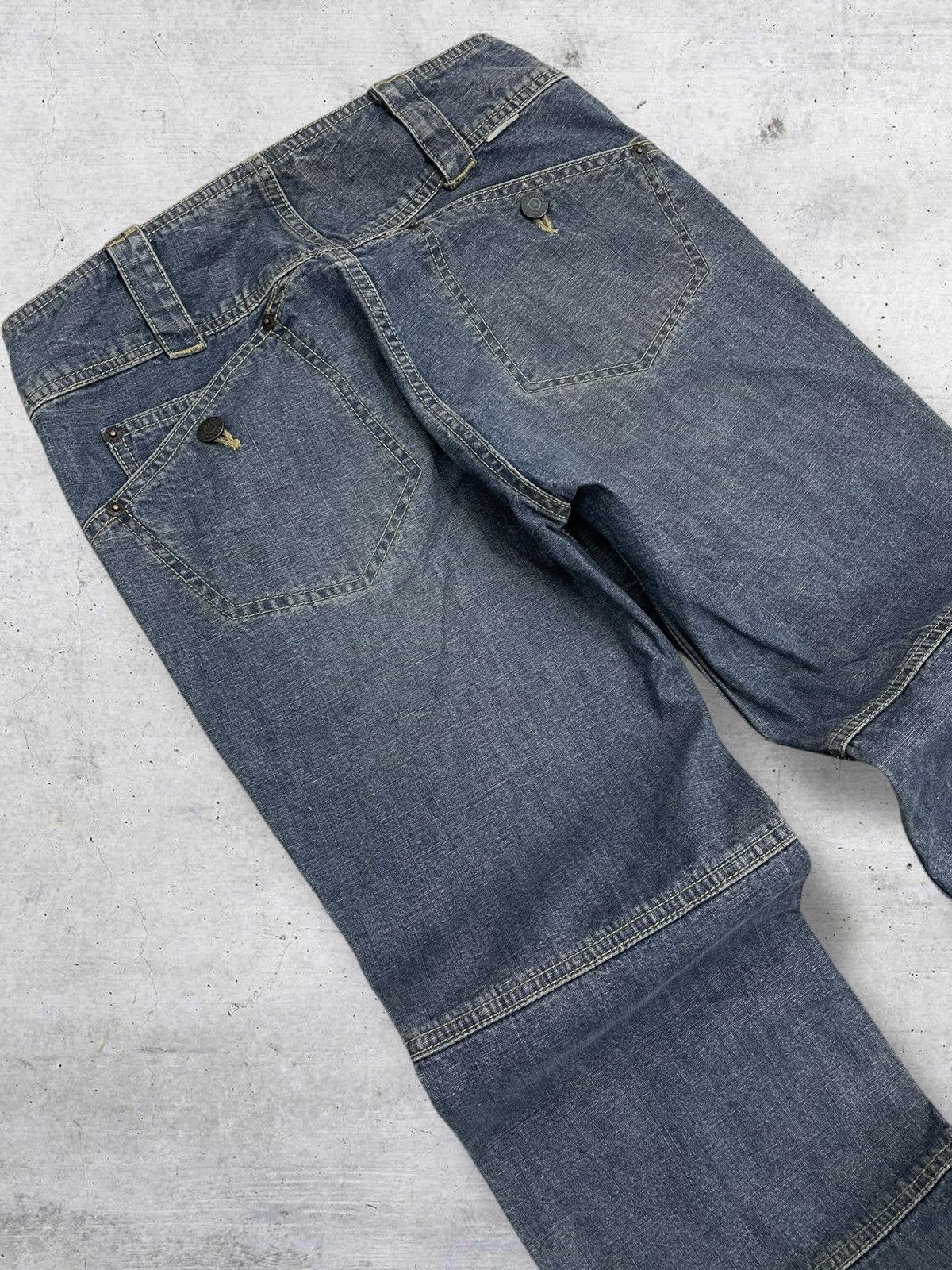If Six Was Nine VINTAGE INPRIME 90S JAPAN UTILITY FLARED RETRO WORKWEAR JEAN Size US 27 - 13 Thumbnail