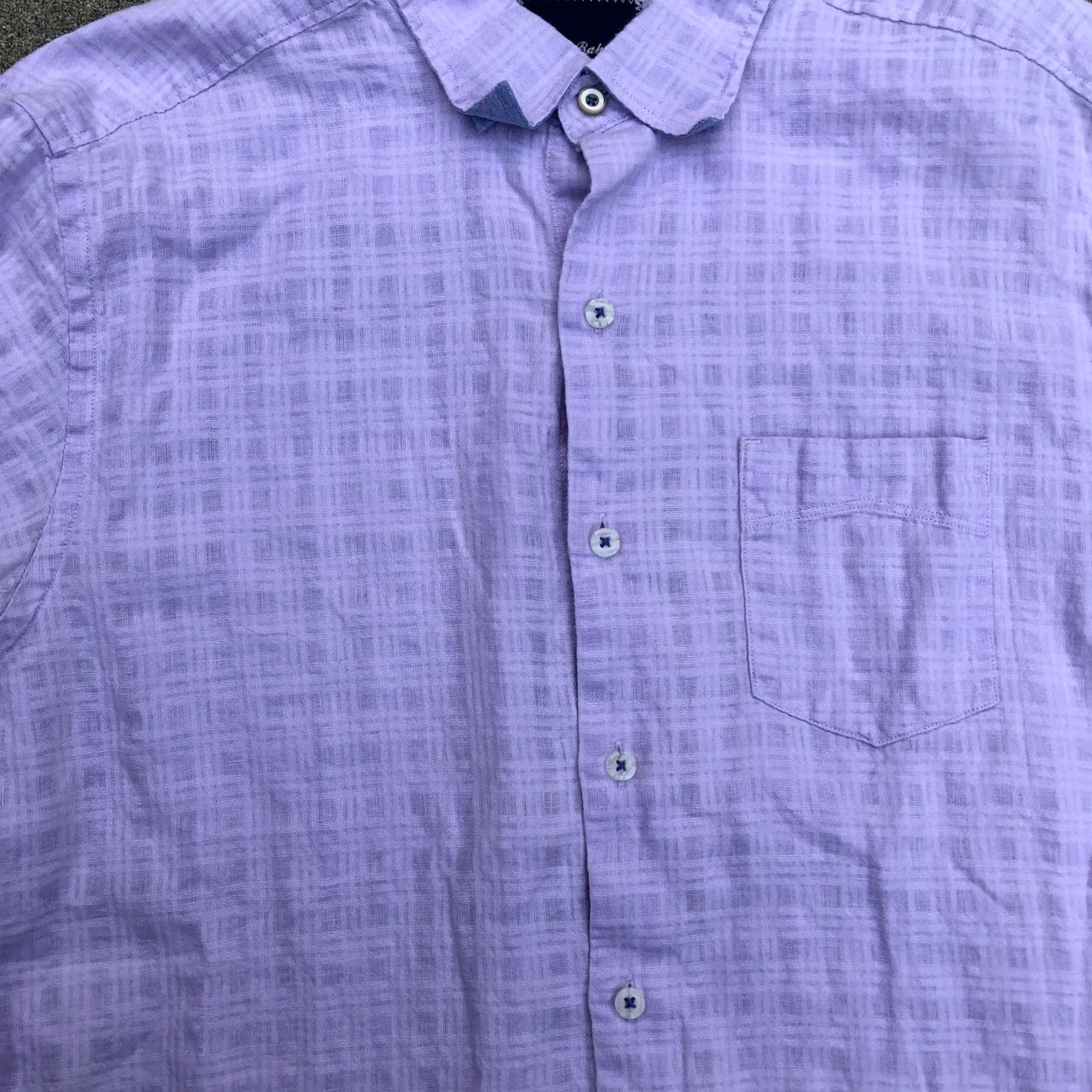 Tommy Bahama Tommy Bahama Button-Down Shirt Men's Medium Linen Blend Purple Plaid Shirt Mens Button-Up Long Sleeve Size US M / EU 48-50 / 2 - 2 Thumbnail