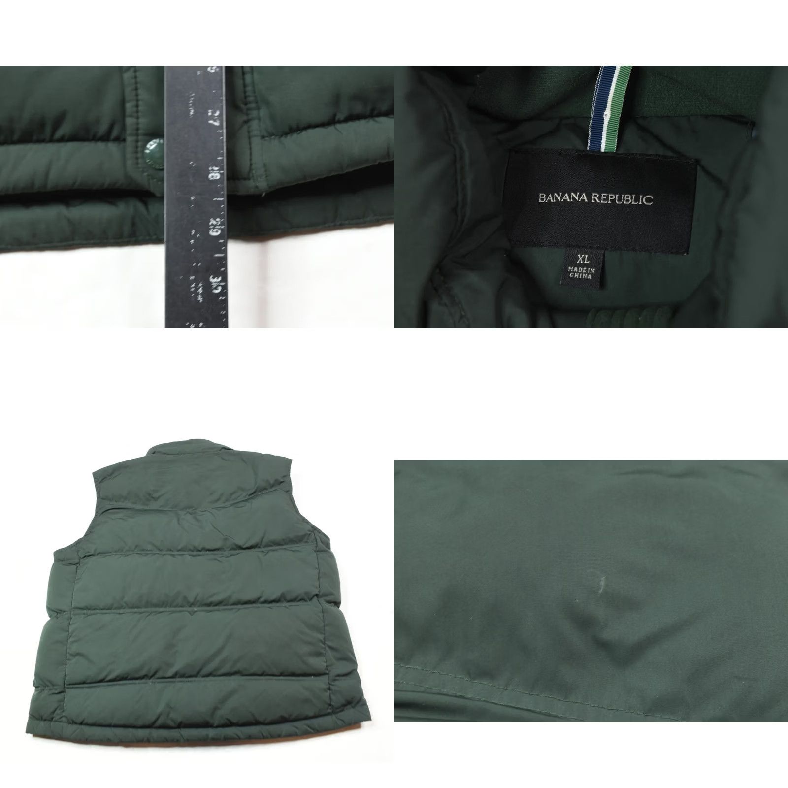 Banana Republic VINTAGE Banana Republic Down Puffer Vest Mens XL Green Full-Zip Sleeveless Insulated Size US XL / EU 56 / 4 - 8 Thumbnail