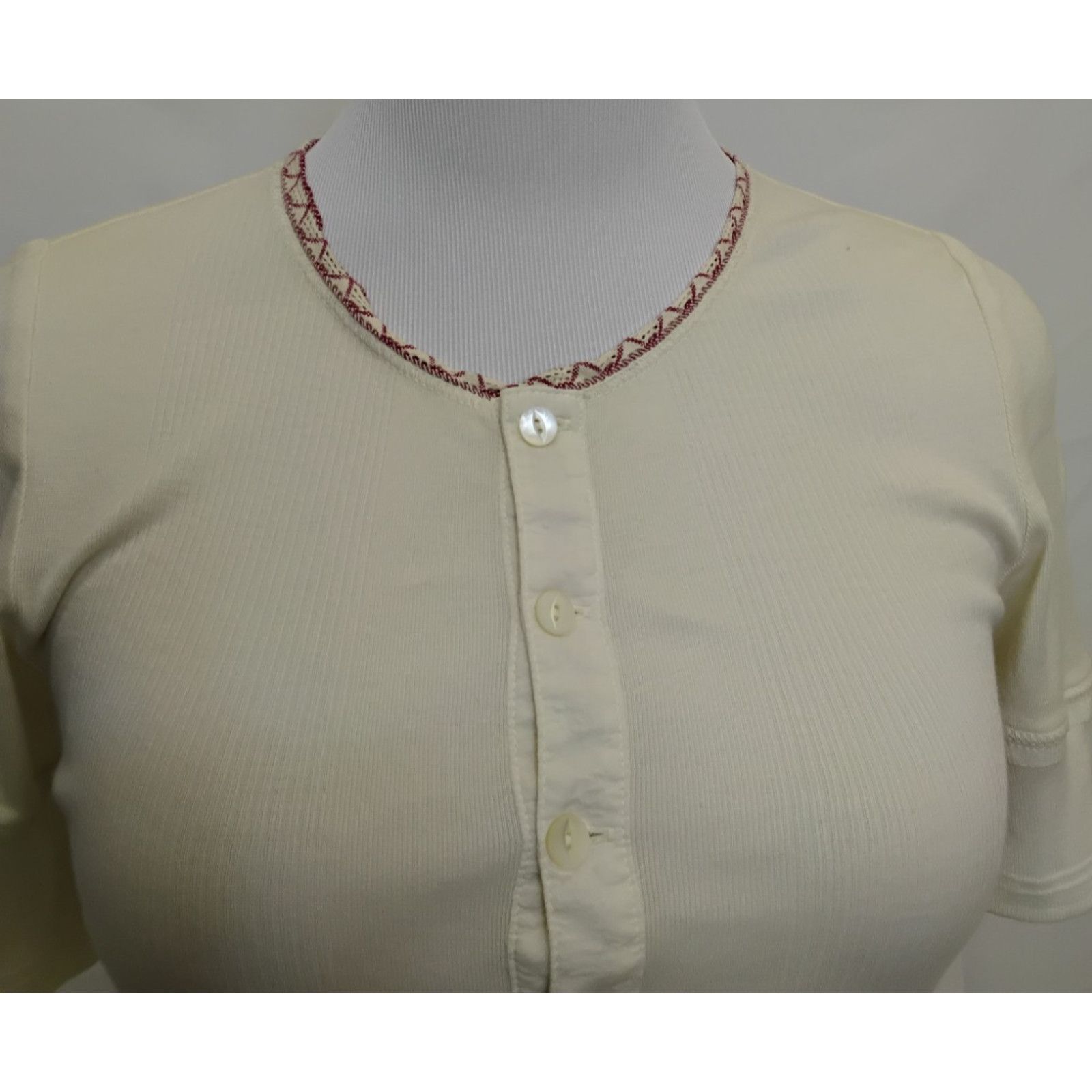 Ralph Lauren Ralph Lauren Knit Top Women S Cream Red Embroidery Rib-Knit Size S / US 4 / IT 40 - 4 Thumbnail