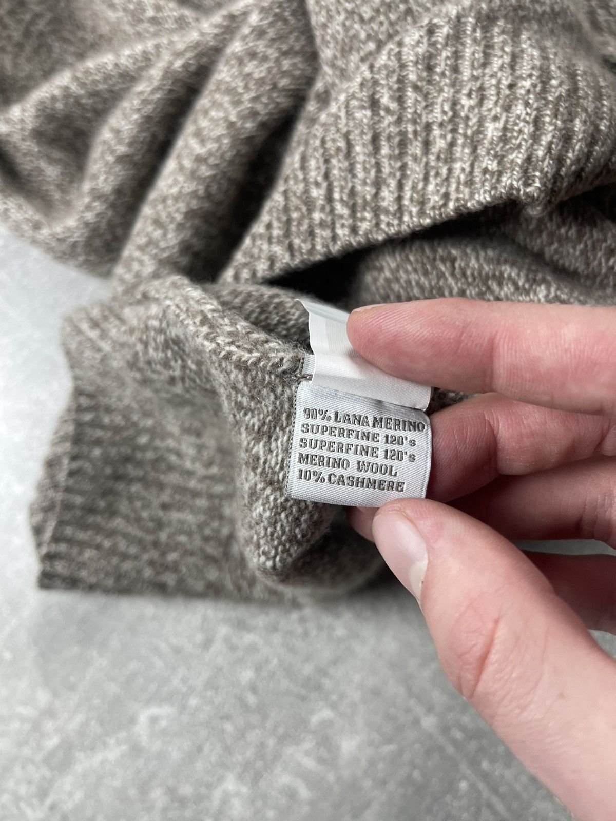 Borriello Napoli Borrelli Napoli Superfine Merino Wool Cashmere Sweater Taupe Size US S / EU 44-46 / 1 - 9 Thumbnail