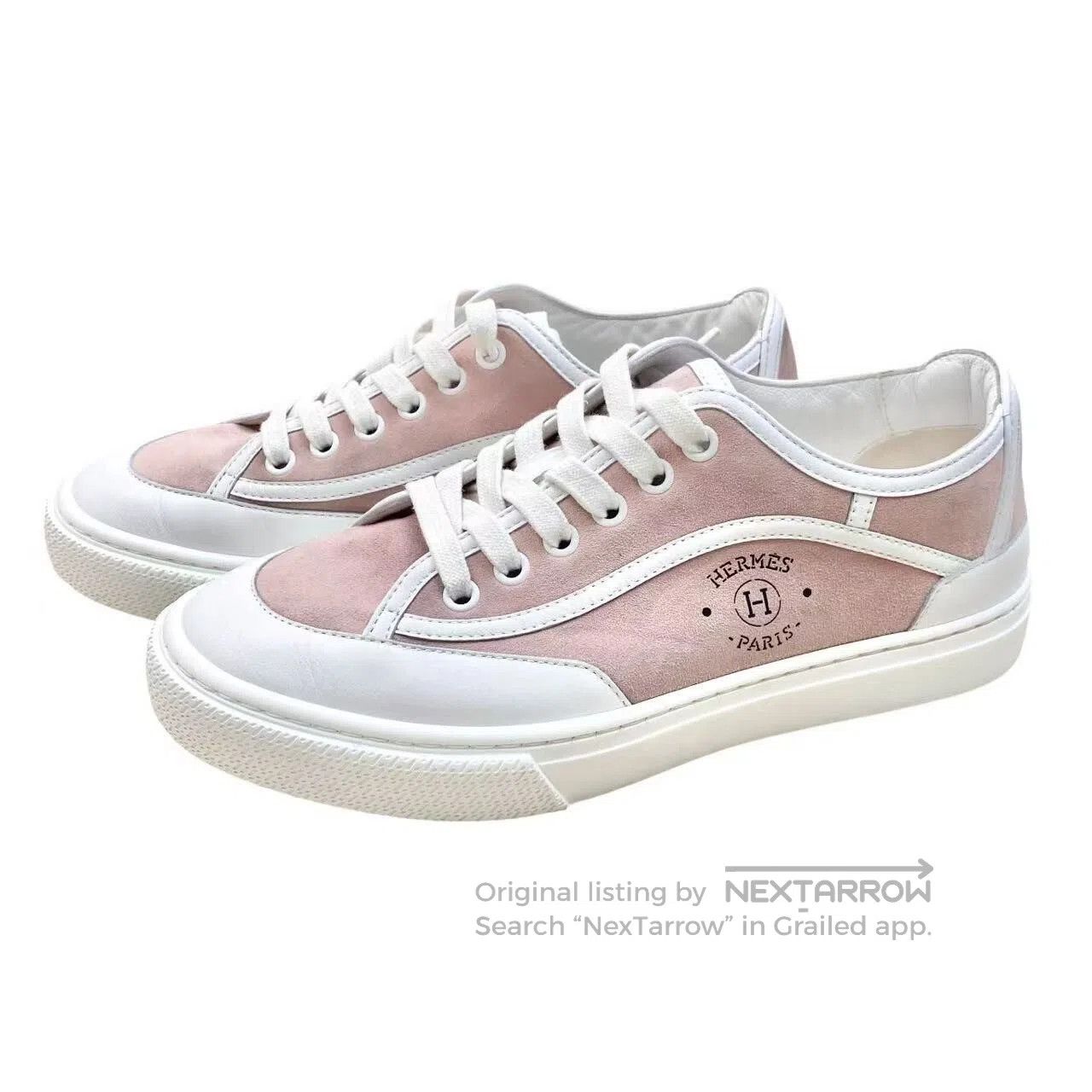Hermes Hermes 24SS pink logo low-top board shoes| Size US 5.5 / IT 35.5 - 1 Thumbnail