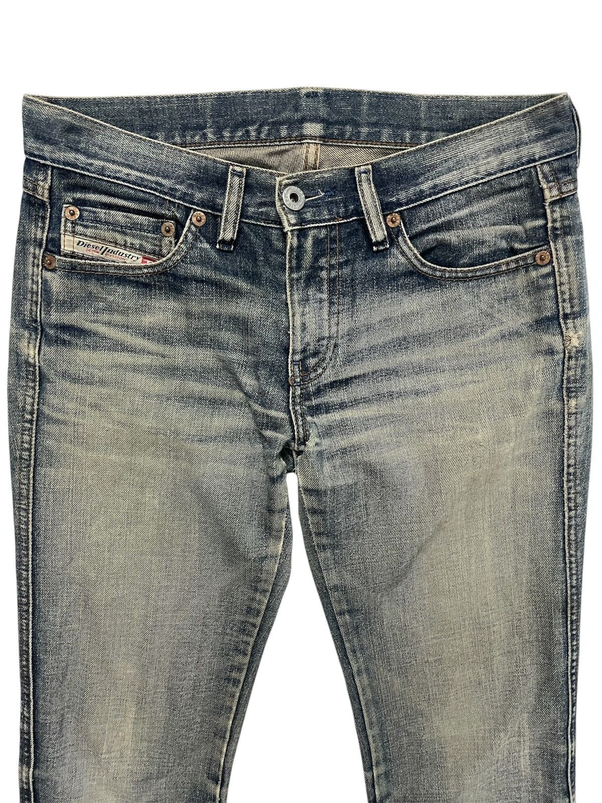 Diesel × Vintage Sick🔥Vtg Ripped Jeans Diesel Industry Embroidery denim Size 29" - 6 Thumbnail