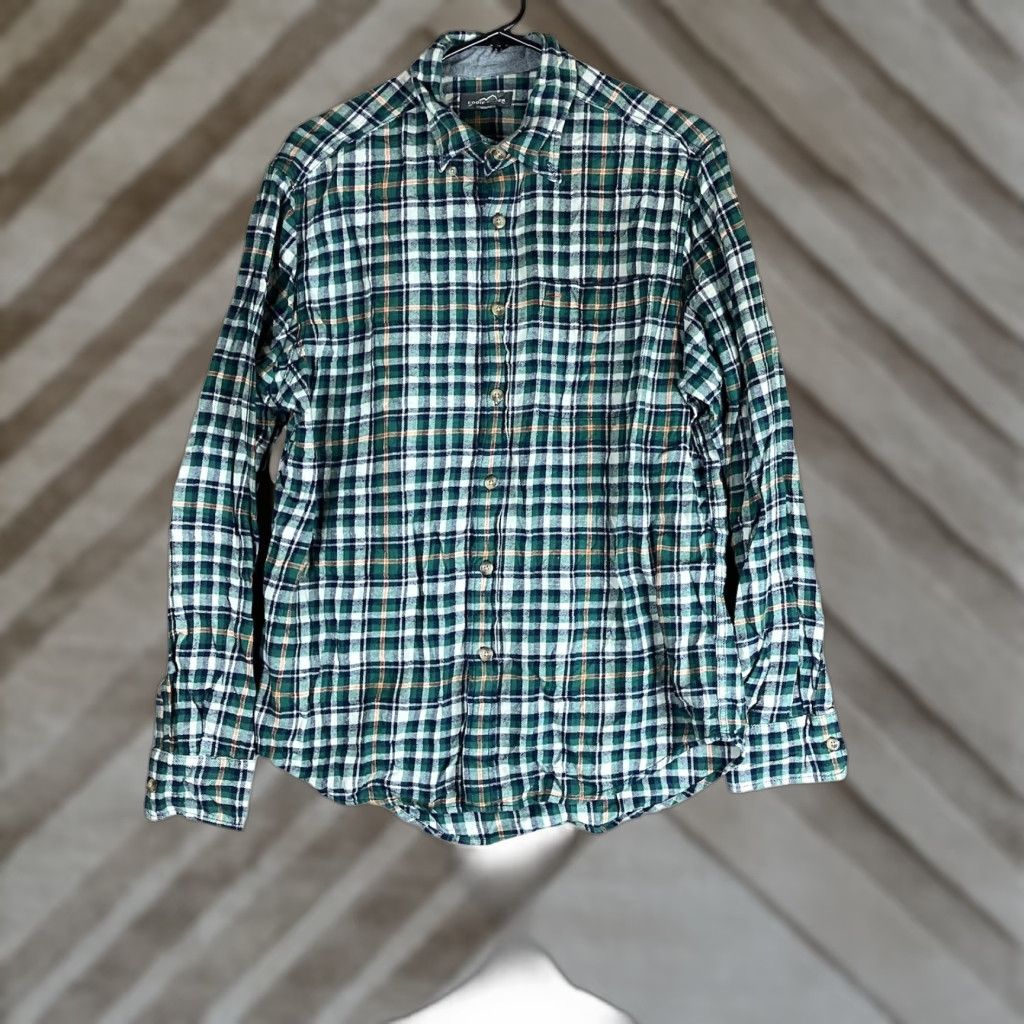 Eddie Bauer VINTAGE Eddie Bauer Mens Shirt Green Plaid Outdoor Soft Button-Down 100% Cotton M Size US M / EU 48-50 / 2 - 1 Thumbnail
