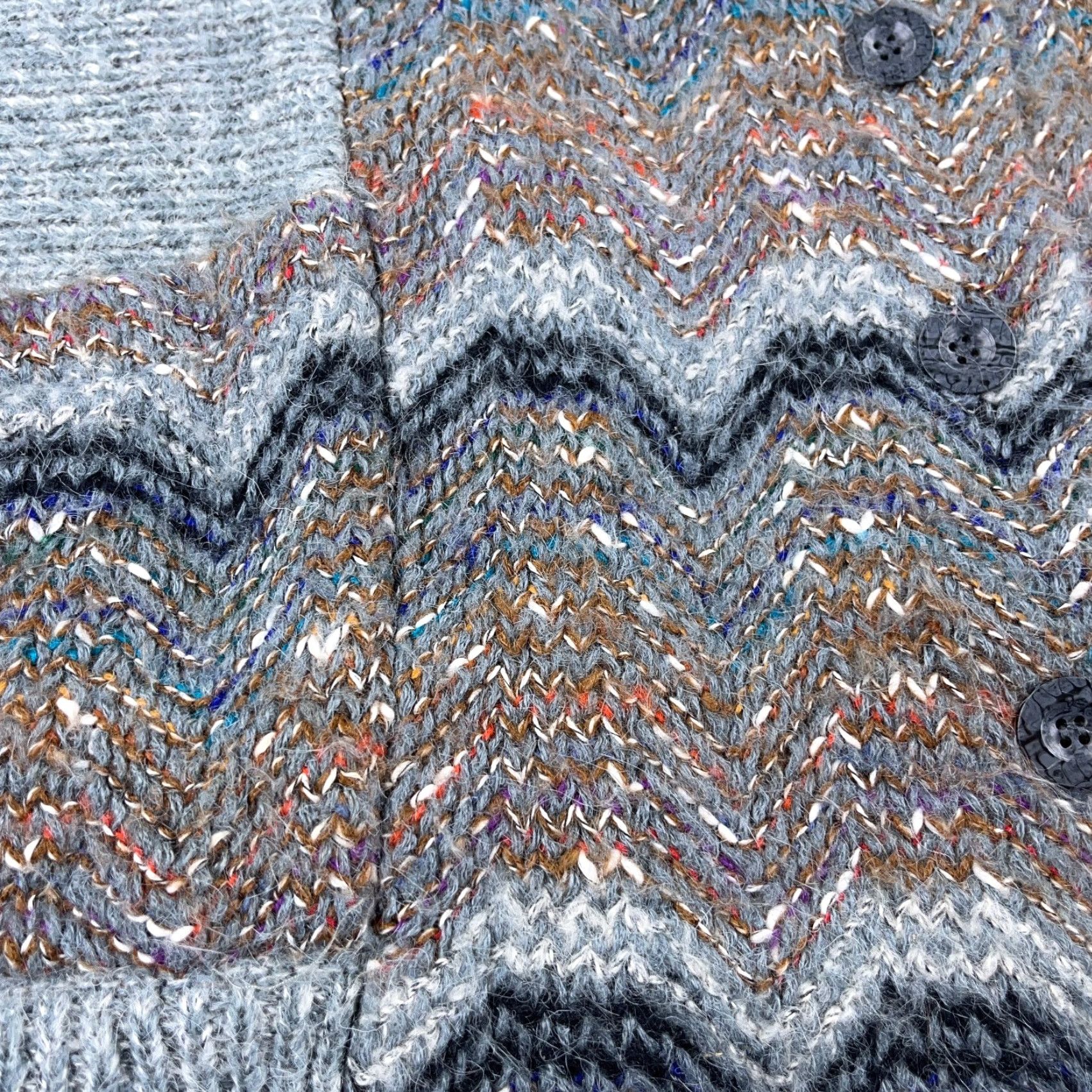 Vintage VINTAGE LeRoy Cardigan Sweater Women XL Gray Chunky-Knit 80s 90s Bohemian Size XL / US 12-14 / IT 48-50 - 6 Thumbnail