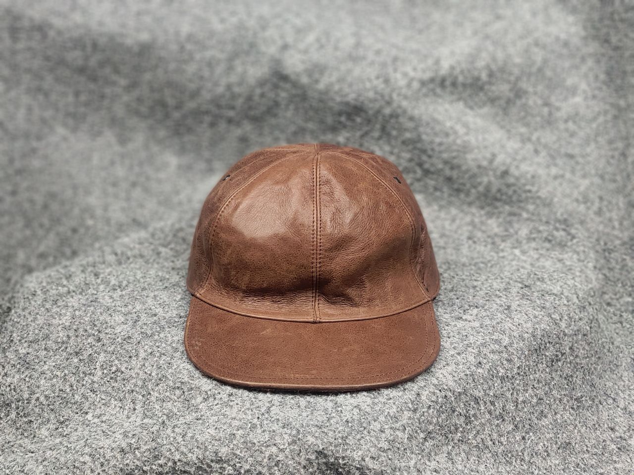Vintage Vintage Brown Genuine Leather Baseball hat Design cap Unisex Size ONE SIZE - 1 Thumbnail
