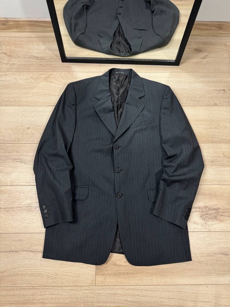 Fendi Vtg Fendi Uomo Pinstripe Suit Jacket Blazer Gray Wool Size 44L - 1 Thumbnail