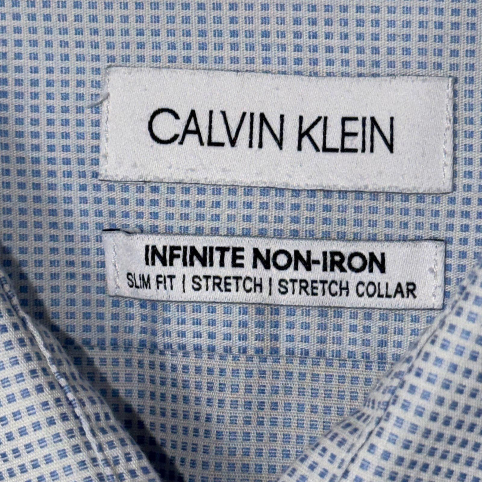 Calvin Klein Calvin Klein Infinite Non-Iron Slim Fit Dress Shirt 17 34/35 Size 44R - 4 Thumbnail