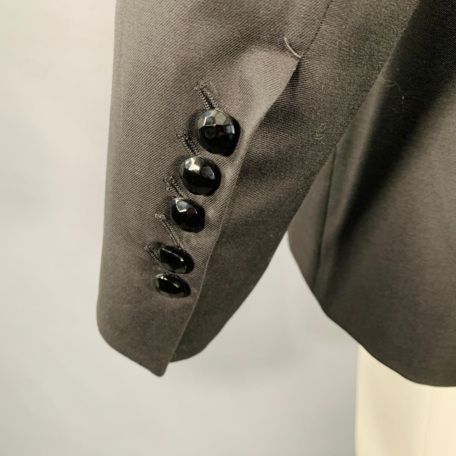 Billionaire Couture Size 38 Black Cotton Silk Shawl Collar Sport Coat Size 38R - 5 Thumbnail