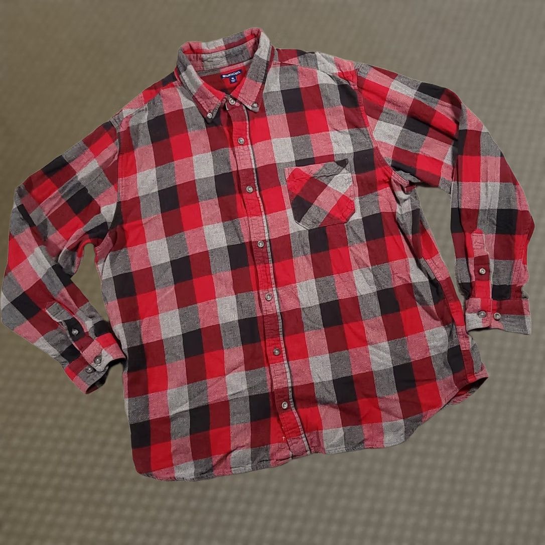 FRED VINTAGE Northcrest Flannel Shirt Mens XL Red Black Gray Pocket Button Down Long Sleeve 90s Classic Outdoor Mens Size US XL / EU 56 / 4 - 1 Thumbnail