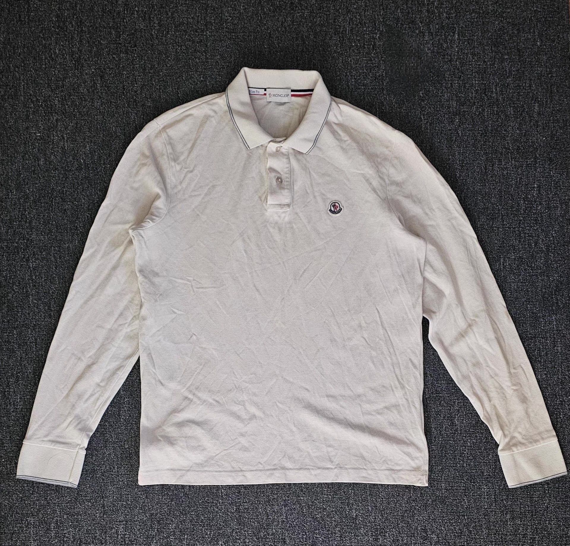 Moncler Moncler Men's Beige Long Sleeve Polo Shirt Q4 Size US L / EU 52-54 / 3 - 1 Thumbnail