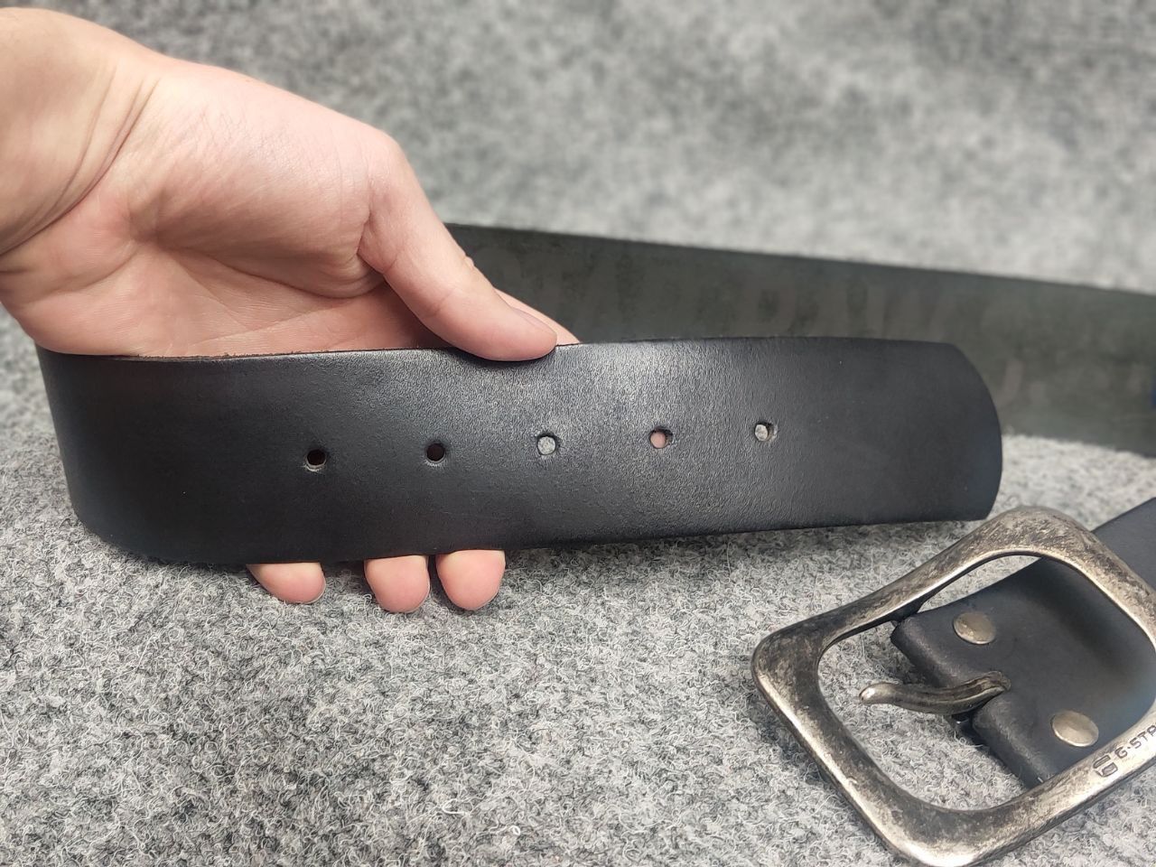 G-Star Vintage G Star Raw leather belt Y2K Style Punk Rock Goth LGB Size ONE SIZE - 6 Thumbnail