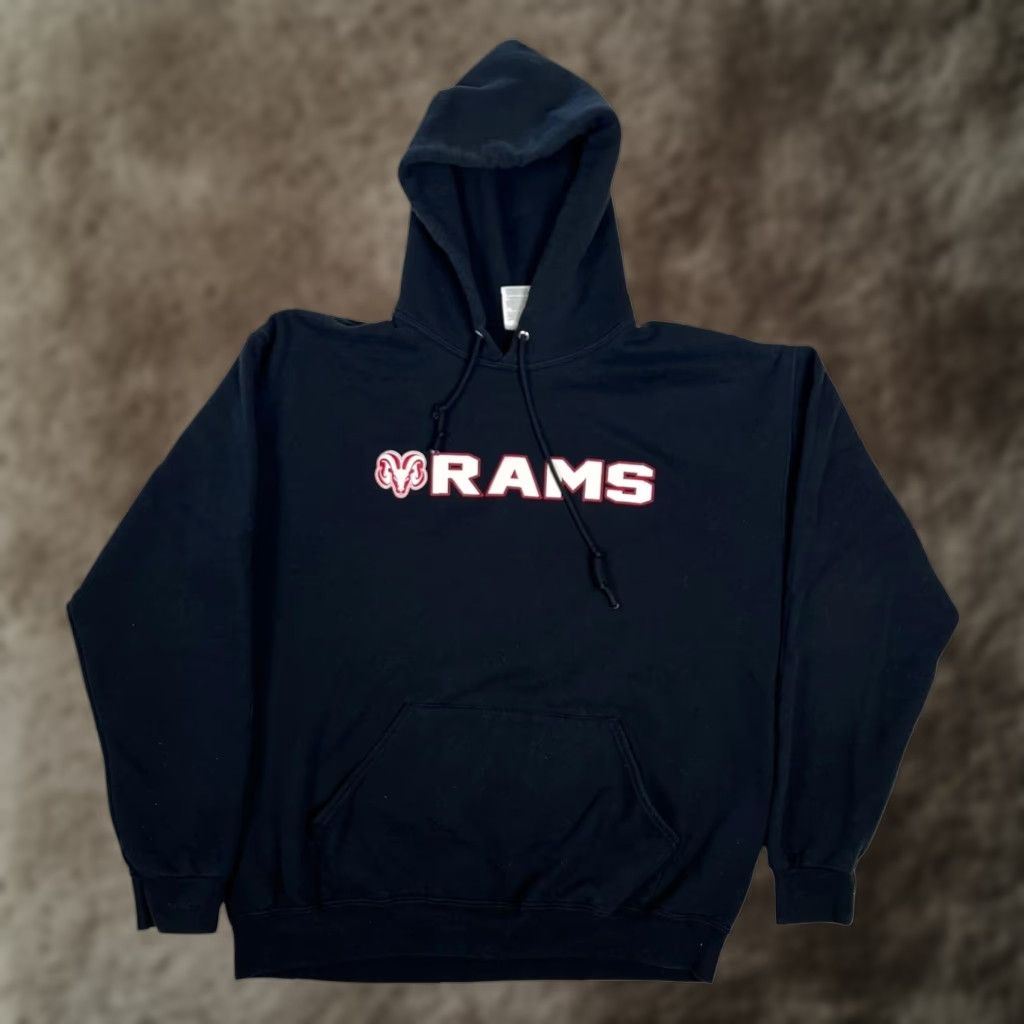 Jerzees VINTAGE Fresno City College Rams Hoodie Mens Large Black Pullover Sweatshirt Size US L / EU 52-54 / 3 - 1 Thumbnail