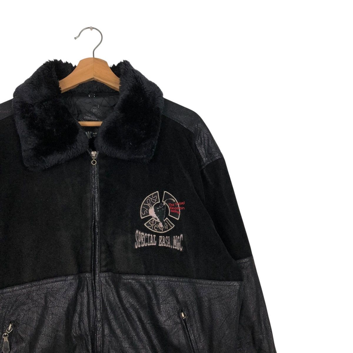 Genuine Leather 🔥VINTAGE BOMBER LEATHER JACKET MONTEREY & CARMEL ISSEYMIYAKE Size US M / EU 48-50 / 2 - 8 Thumbnail