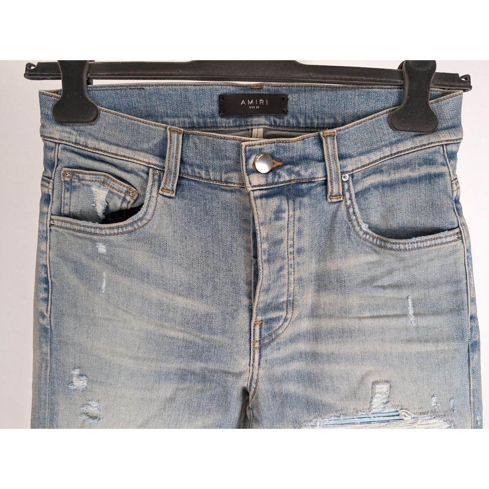 Amiri o1rshd1 MX1 Suede Jeans in Antique Indigo Size US 31 - 10 Thumbnail
