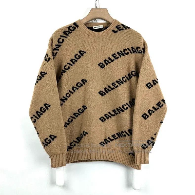 Balenciaga Balenciaga Bullet Screen Printed Camel Color Sweater Size US XS / EU 42 / 0 - 1 Thumbnail