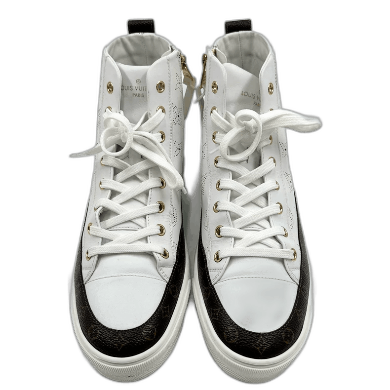 Louis Vuitton Louis Vuitton High-Top Sneakers with Monogram Size US 5.5 / EU 38 - 1 Thumbnail