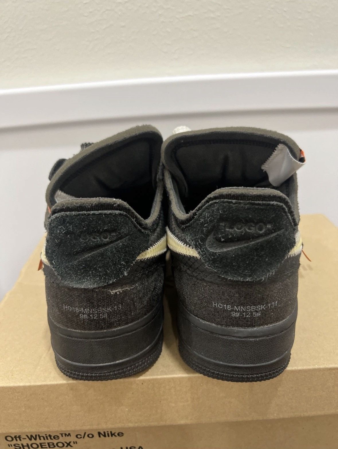 Nike × Off-White Off white air force 1 black Size US 9.5 / EU 42-43 - 4 Thumbnail