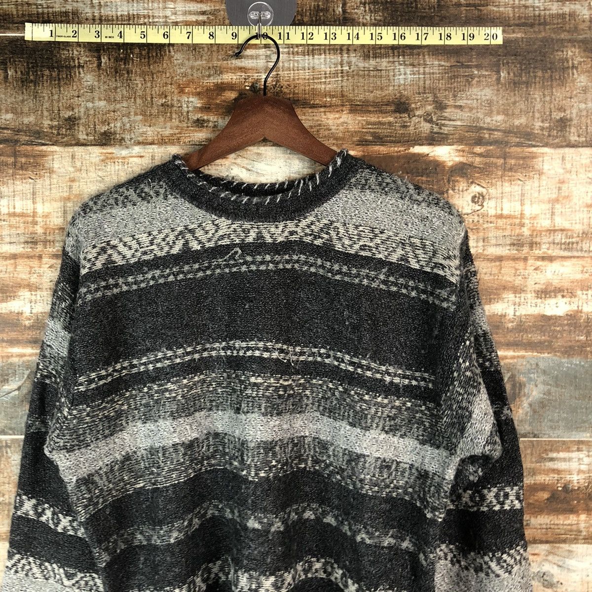 Homespun Knitwear DL Vino Rouge stripe Gray vintage Knitwear #C723 Size US M / EU 48-50 / 2 - 5 Thumbnail