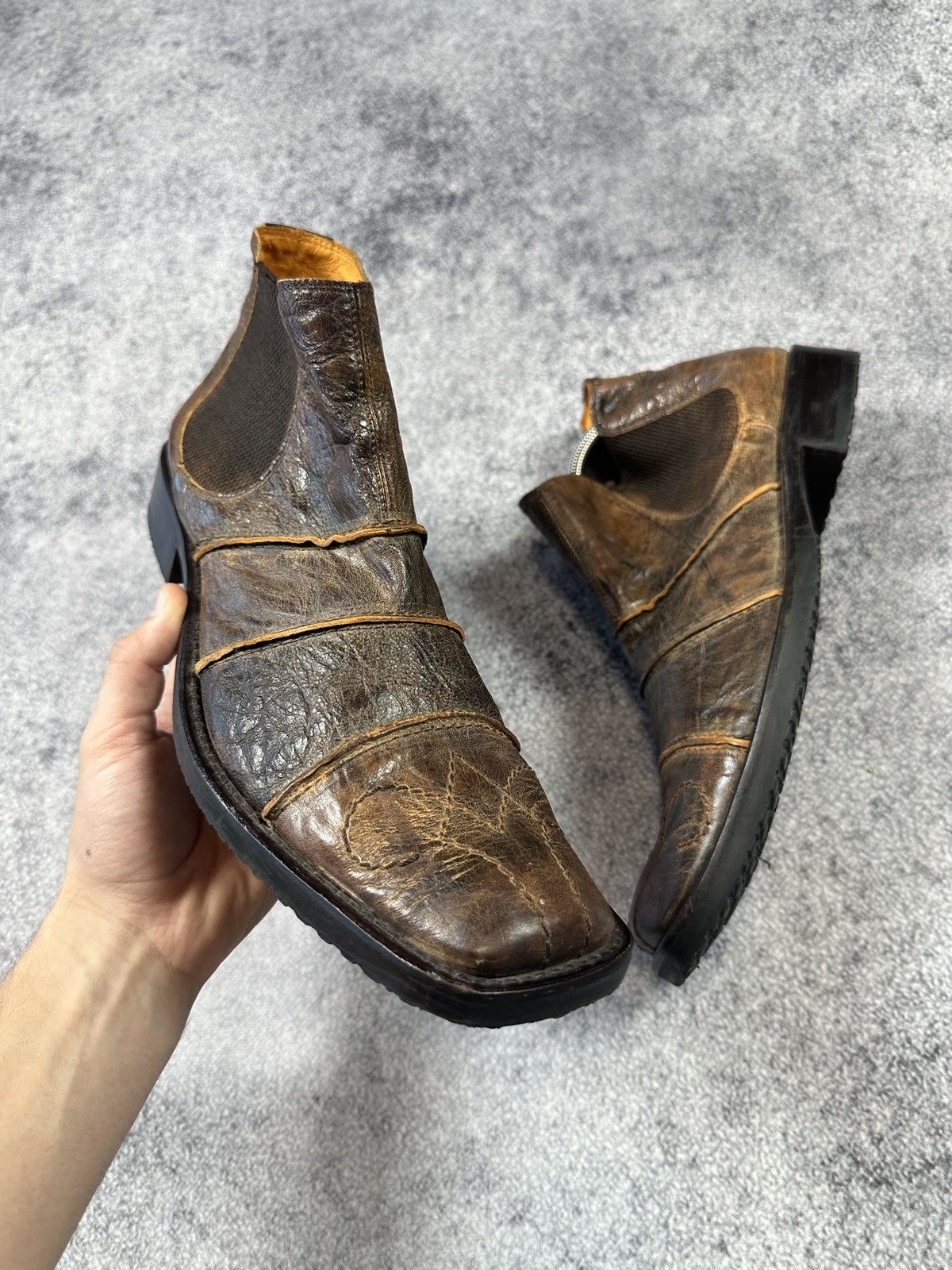Genuine Leather Y2K Leather Casual Boots Avant Garde Streetwear Rare Cowboy Size US 10 / EU 43 - 1 Thumbnail