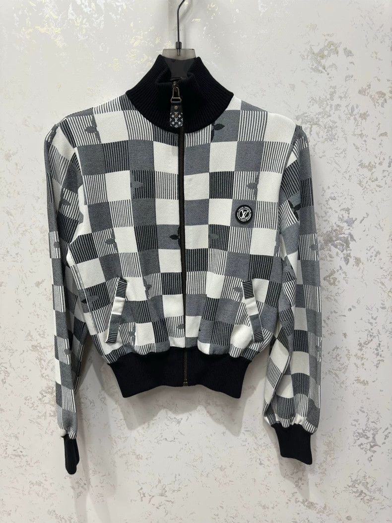 Louis Vuitton LV Gray White Checkerboard Zip Jacket - dmc Size US XS / EU 42 / 0 - 1 Thumbnail