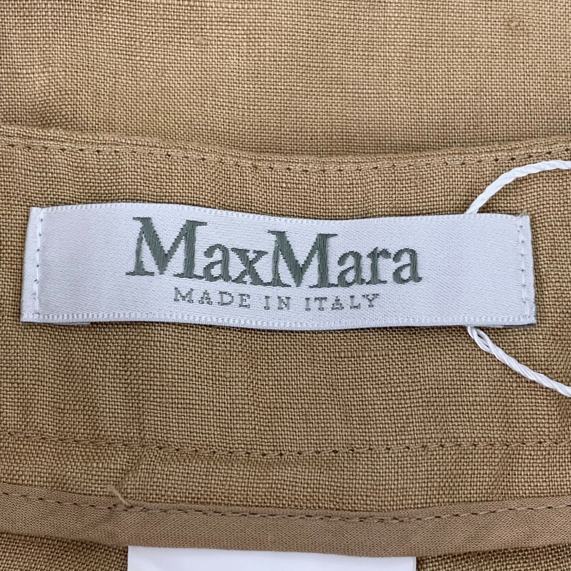 Max Mara Maxmara Wide-Leg Brown Linen Pants 42 Made In Italy Luxuriou Size 42" / US 20 - 3 Thumbnail
