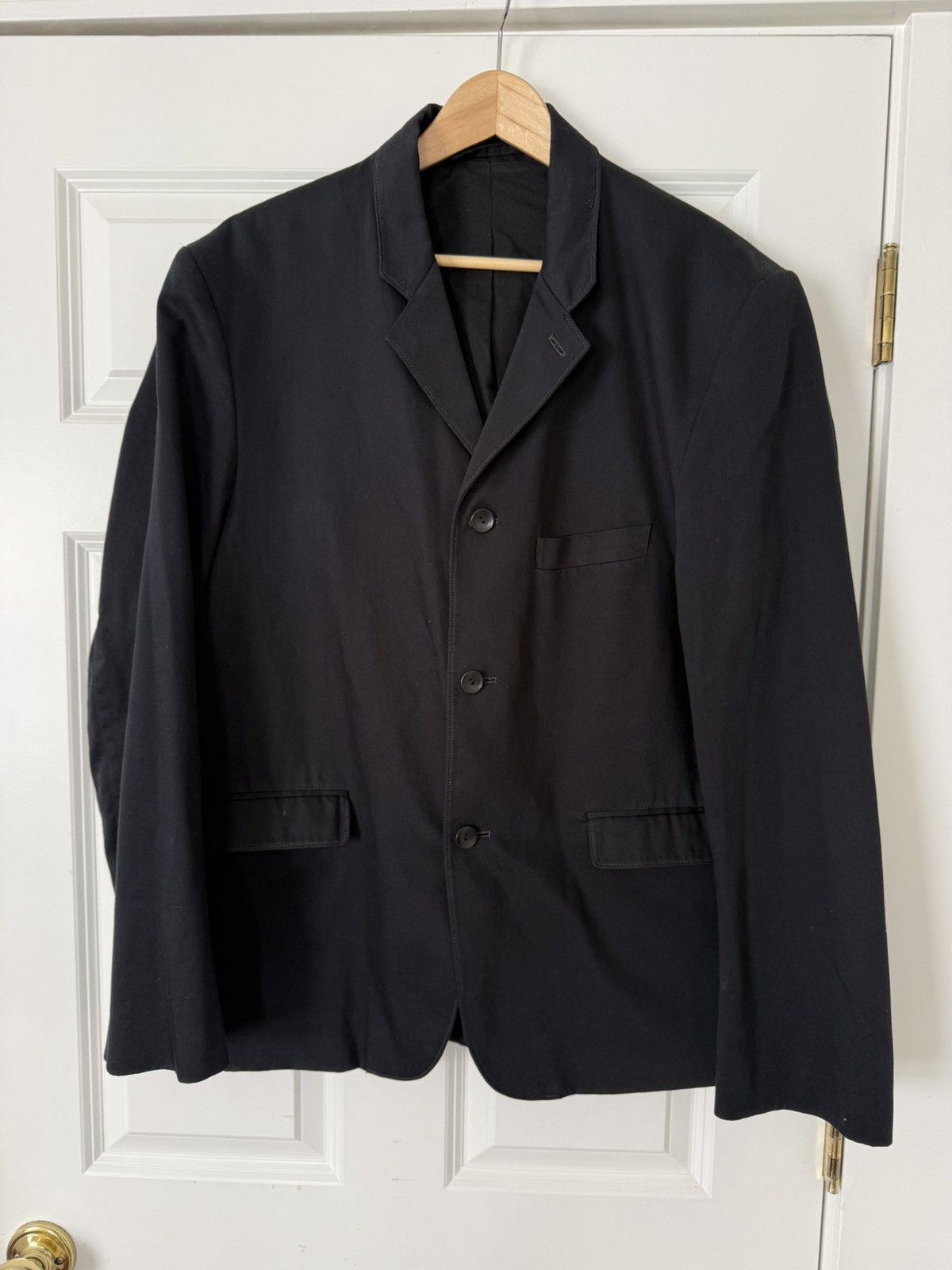 Lemaire Black cotton 3 button jacket Size US L / EU 52-54 / 3 - 1 Thumbnail