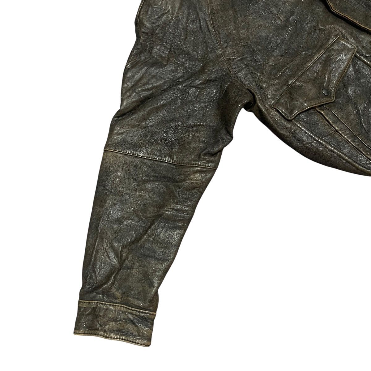 Leather Vintage Zufolo Sheepskin Flight Leather Bomber Jacket Size US L / EU 52-54 / 3 - 8 Thumbnail