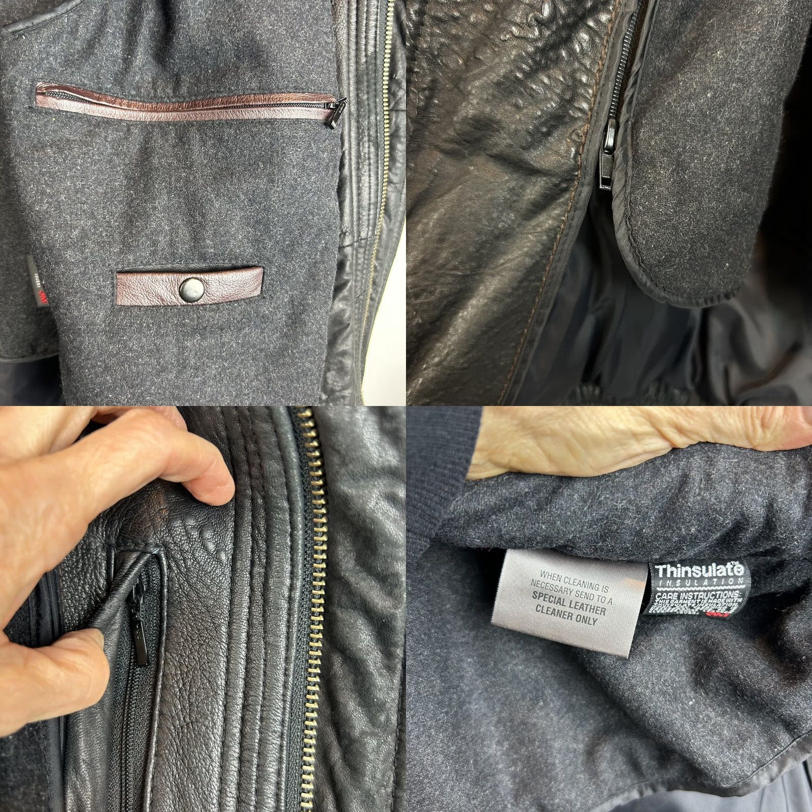 Vintage Vtg Wilsons Leather Bomber Jacket Mens L Leather Biker Style Zip Out Motorcycle Read Size US L / EU 52-54 / 3 - 9 Thumbnail